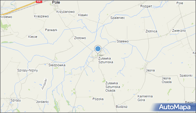 mapa Żuławka Sztumska, Żuławka Sztumska na mapie Targeo